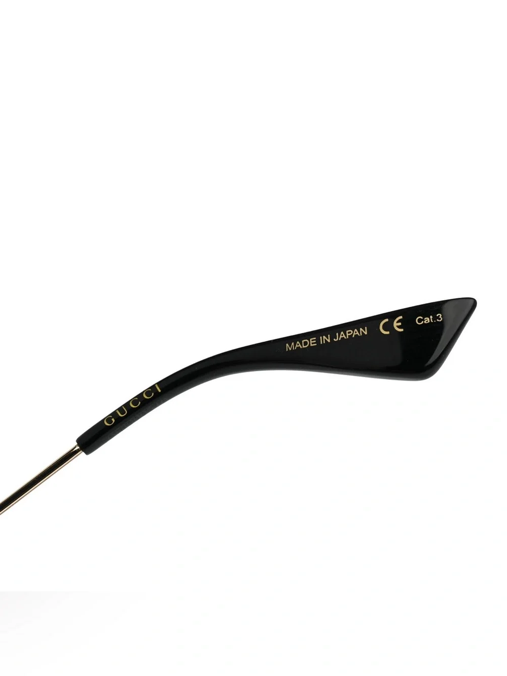 Gucci Men’s Metal Round Frame Sunglasses Black Gold Gradient Lenses Bee Logo